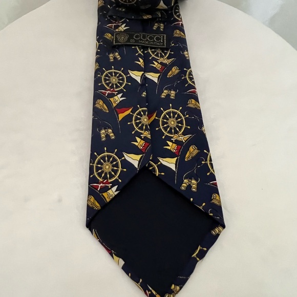 Gucci Boat Steering Wheel Anchor Sulk Neck Tie - Picture 2 of 5